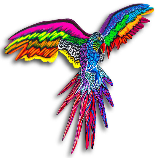 Patricia Govezensky- Original Painting on Laser Cut Steel "Macaw"