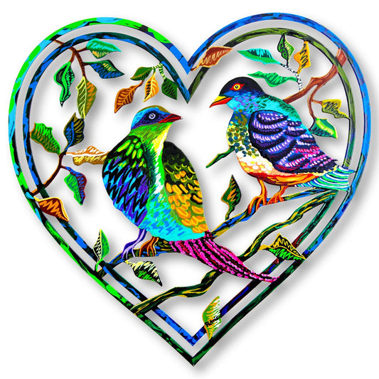 Patricia Govezensky- Original Painting on Laser Cut Steel "Love Birds"