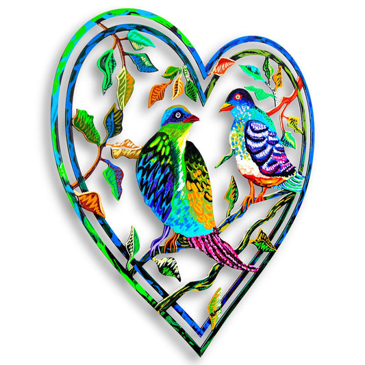 Patricia Govezensky- Original Painting on Laser Cut Steel "Love Birds"