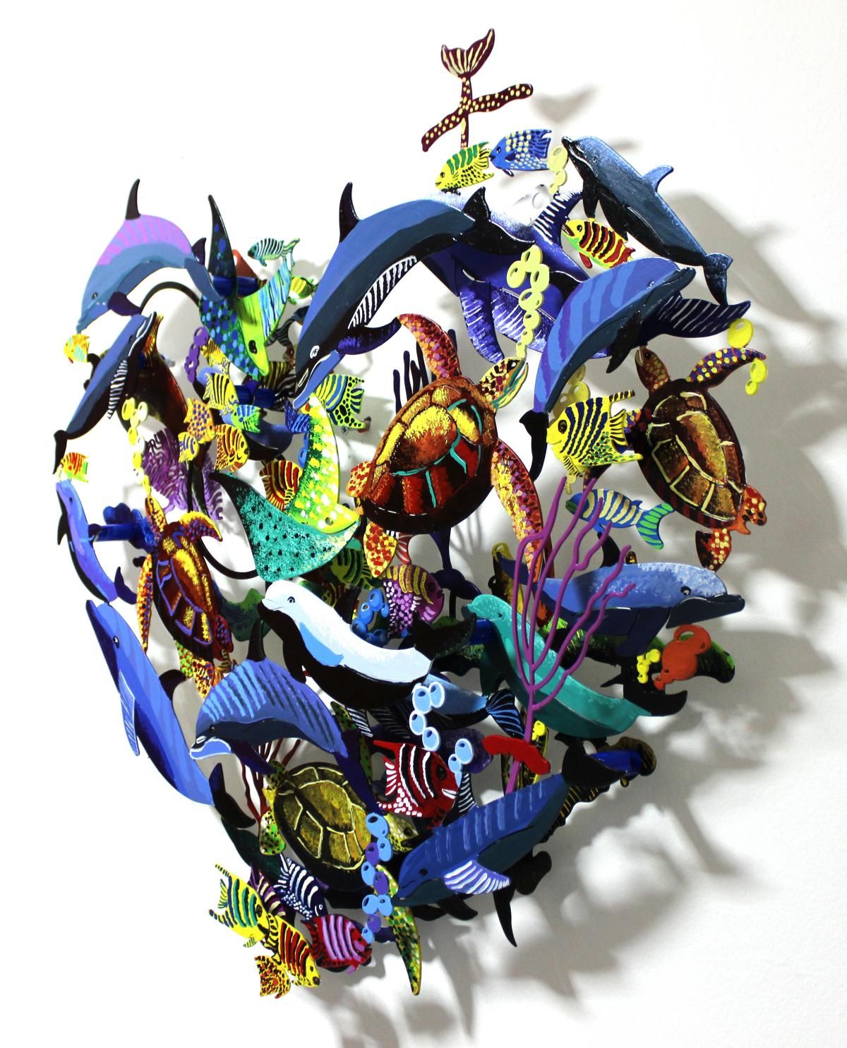 Vera V. Goncharenko- Original Painting on Cutout Steel "Aquarium"