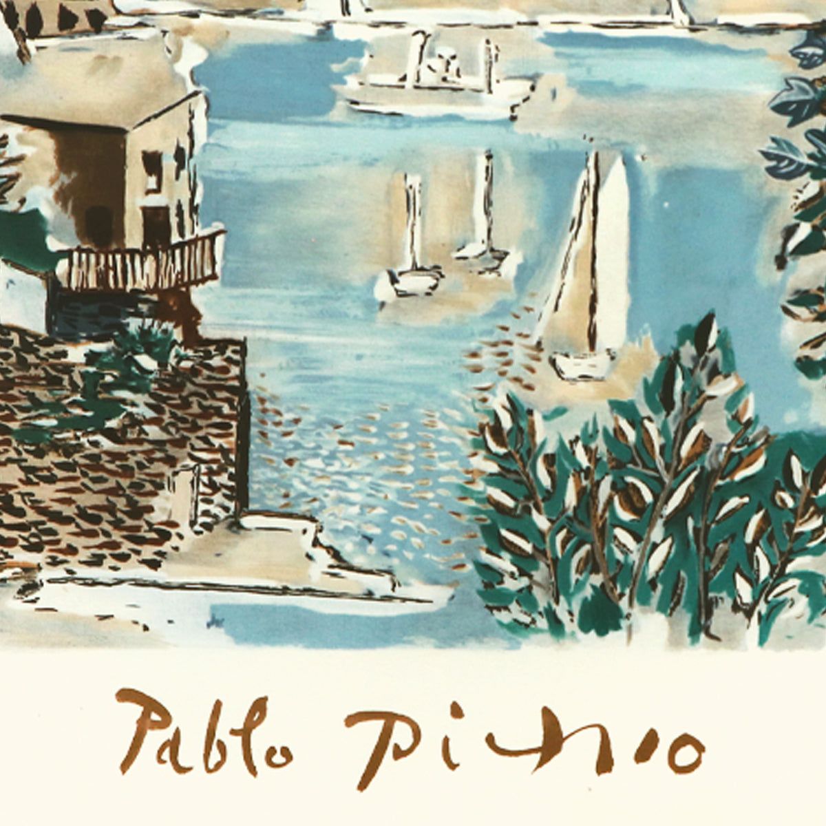 After Pablo Picasso- Lithograph on Arches Paper "Paysage de Dinard"