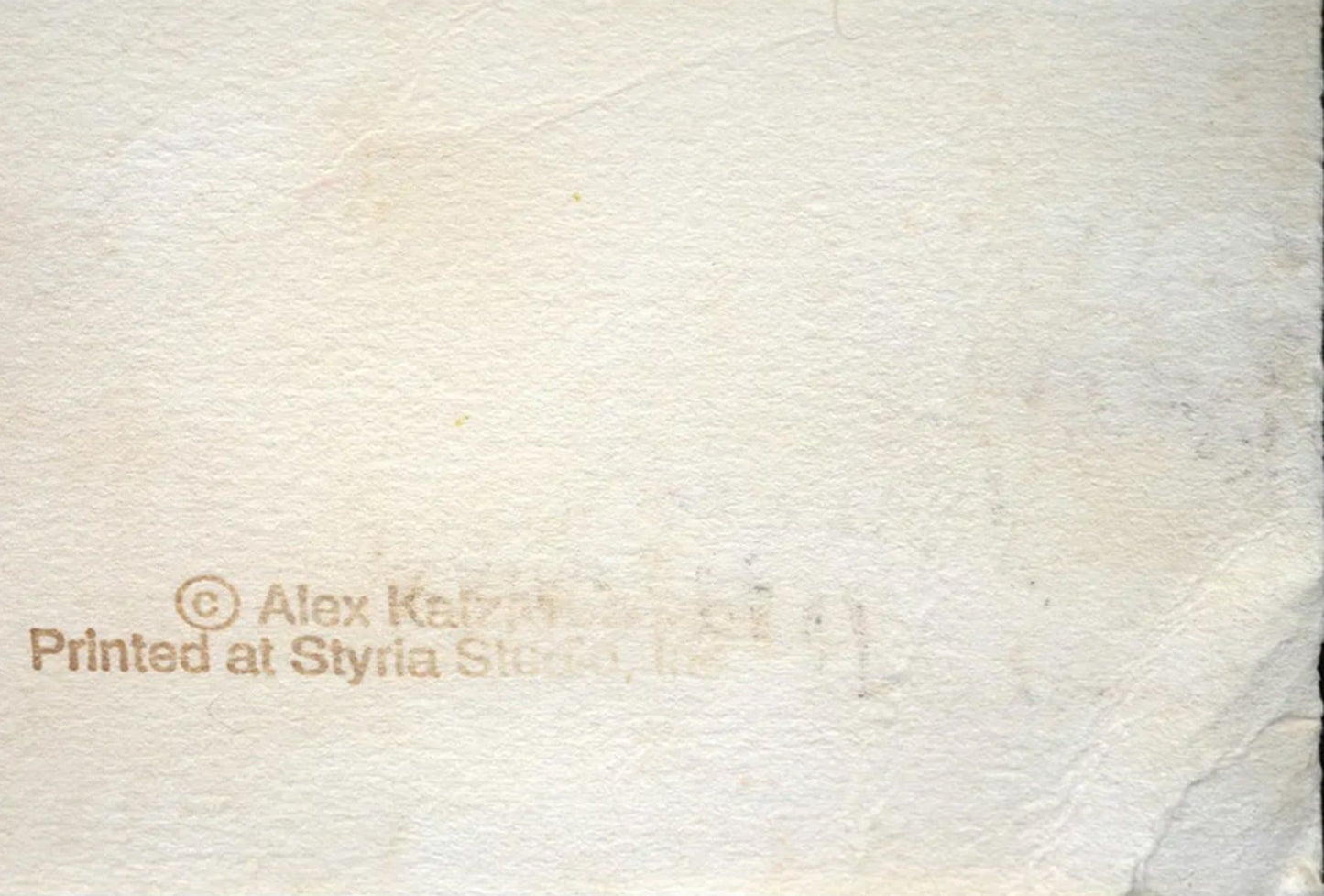 Alex Katz- Color Silkscreen "Sweatshirt II"