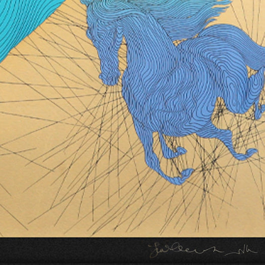 Azoulay- Limited Edition Gold Leaf Serigraph "Equus"