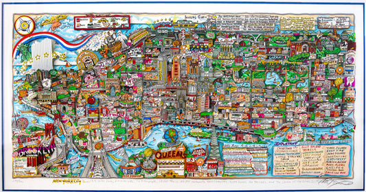 Charles Fazzino- 3D Construction Silkscreen Serigraph "NEW YORK IS, (Black)"