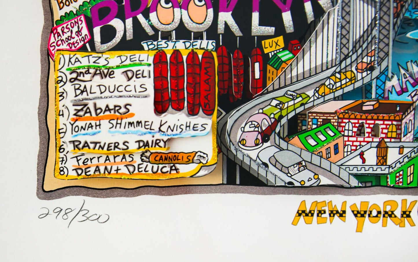 Charles Fazzino- 3D Construction Silkscreen Serigraph "NEW YORK IS, (Black)"