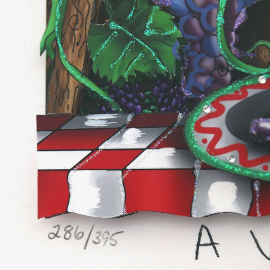 Charles Fazzino- 3D Construction Silkscreen Serigraph "A View of the Vineyard"