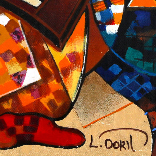 Dorit Levy- Hand Embelished Serigraph on Canvas "Ensemble"