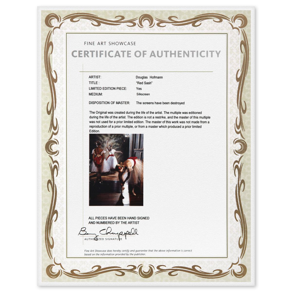 Douglas Hofmann- Silkscreen "Red Sash"