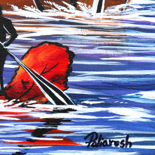 Eugene Poliarush- Original Oil on Canvas "Crimson Voyage"