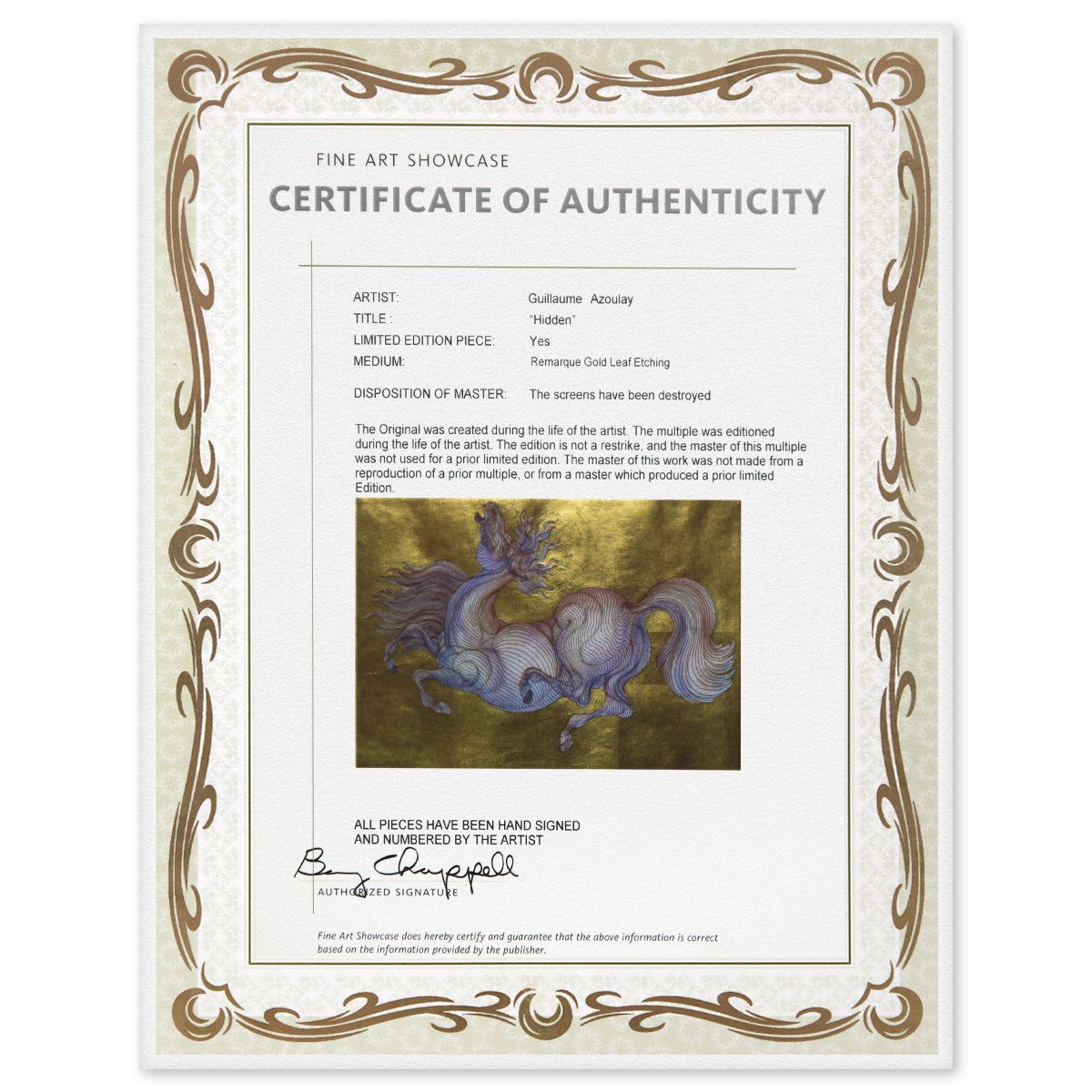 Guillaume Azoulay- Remarque Gold Leaf Etching "Hidden"