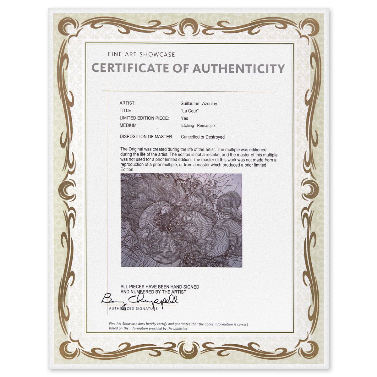 Guillaume Azoulay- Etching Remarque "La Cour"