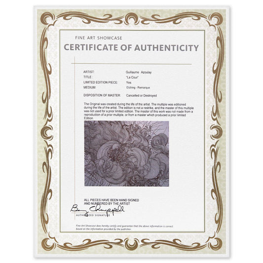 Guillaume Azoulay- Etching Remarque "La Cour"