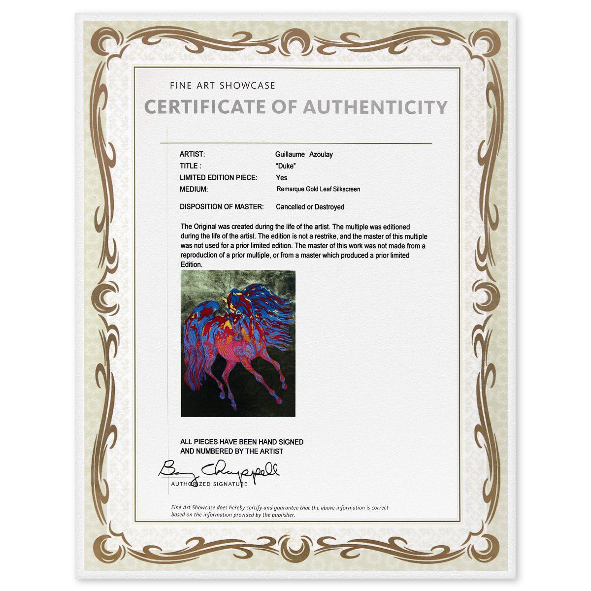 Guillaume Azoulay- Gold Leaf Silkscreen Remarque "Duke"