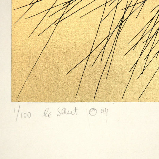 Guillaume Azoulay- Gold Leafed Serigraph "Le Saut"