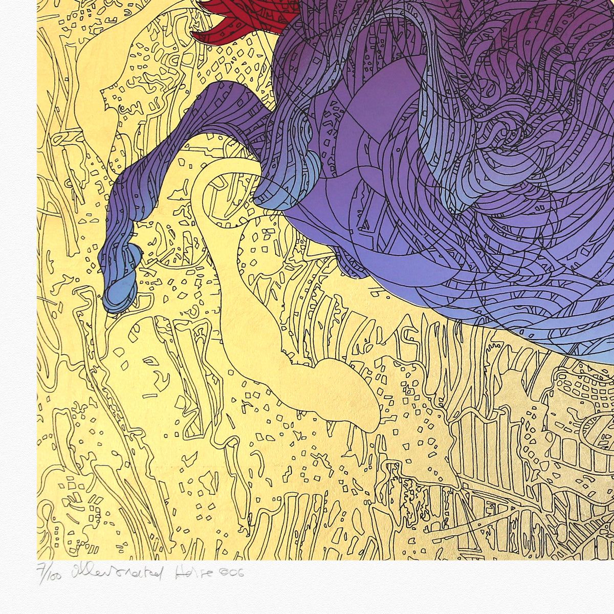 Guillaume Azoulay- Gold Leaf Serigraph "Le Cheval Ilustre"