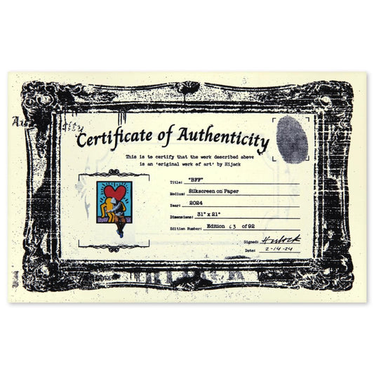 Hijack- Serigraph in Colors on Paper "BFF"