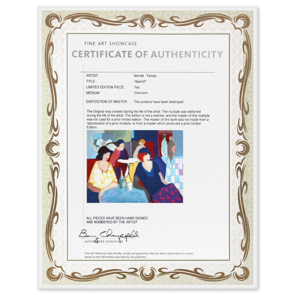 Itzchak Tarkay- Serigraph "Aperitif"