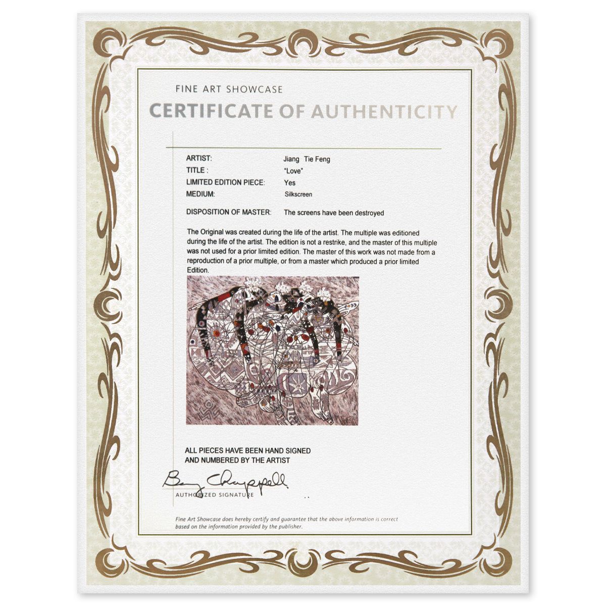 Jian Tie Feng- Silkscreen "Love"