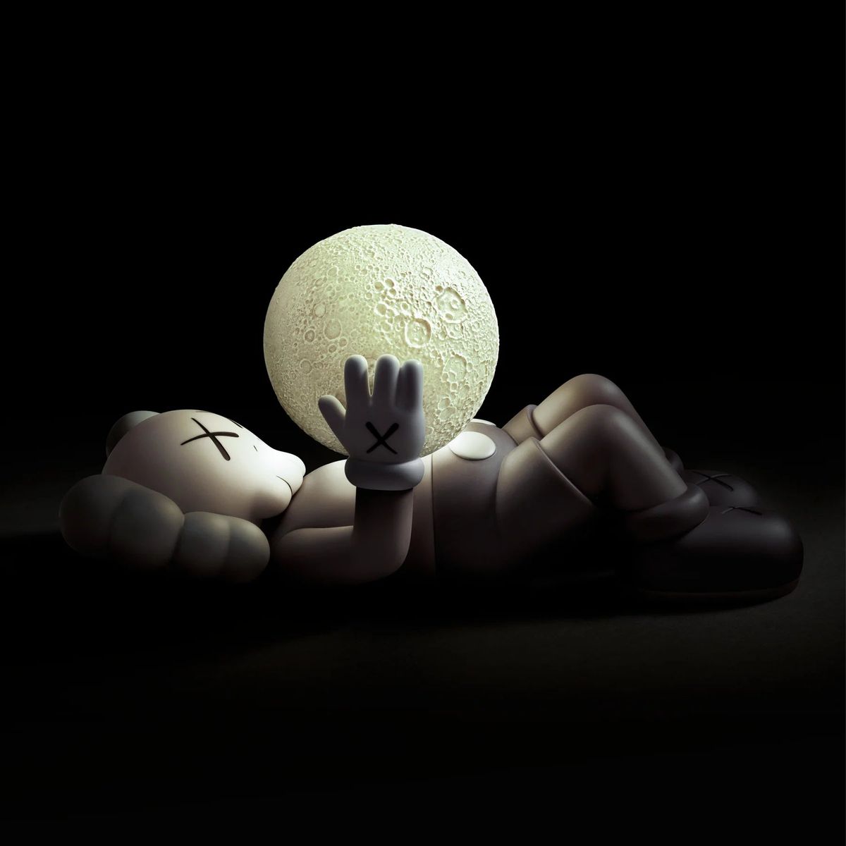 Kaws- Vinyl, with a fluorescent moon component "HOLIDAY SHANGHAI (Brown)"