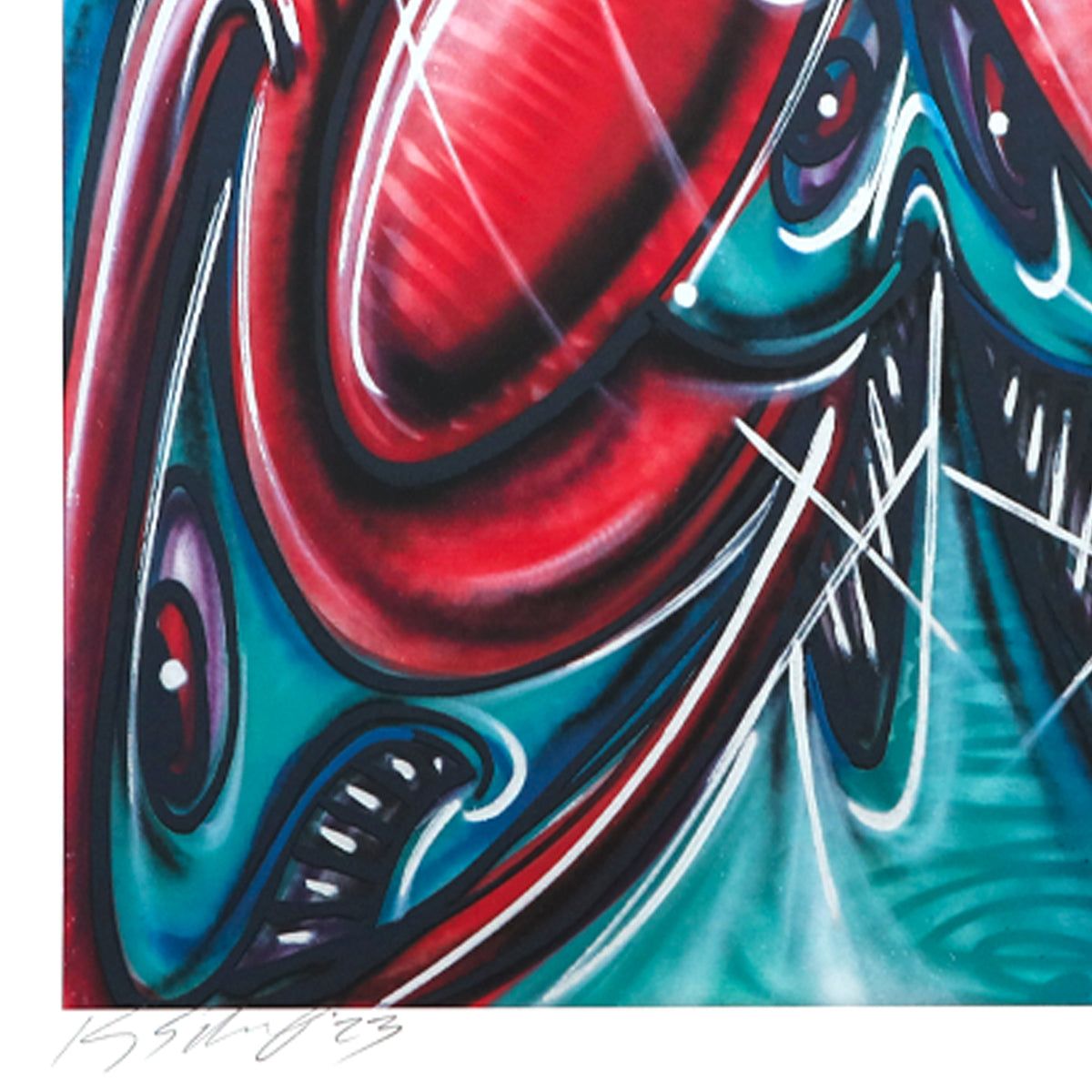 Kenny Scharf- Silkscreen on Archival Deckled Edge Paper "NEWAZY"