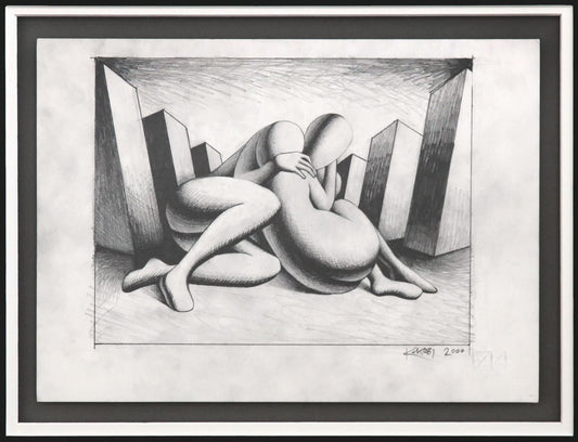 Mark Kostabi- Original Drawing on Paper "Peerless Devotion"