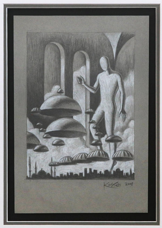 Mark Kostabi- Original Drawing on Paper