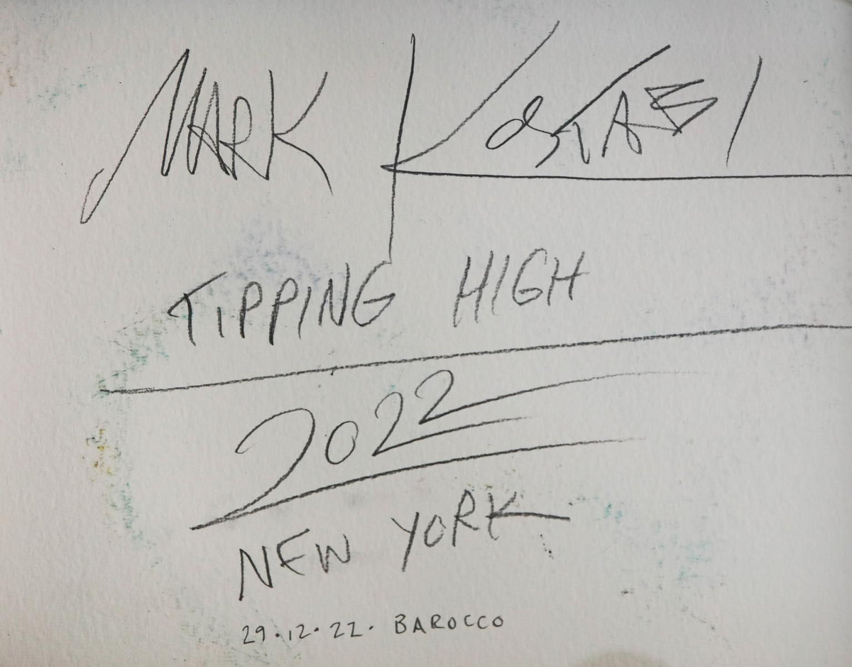 Mark Kostabi- Original Mixed Media on Paper "Tipping High, 2022"