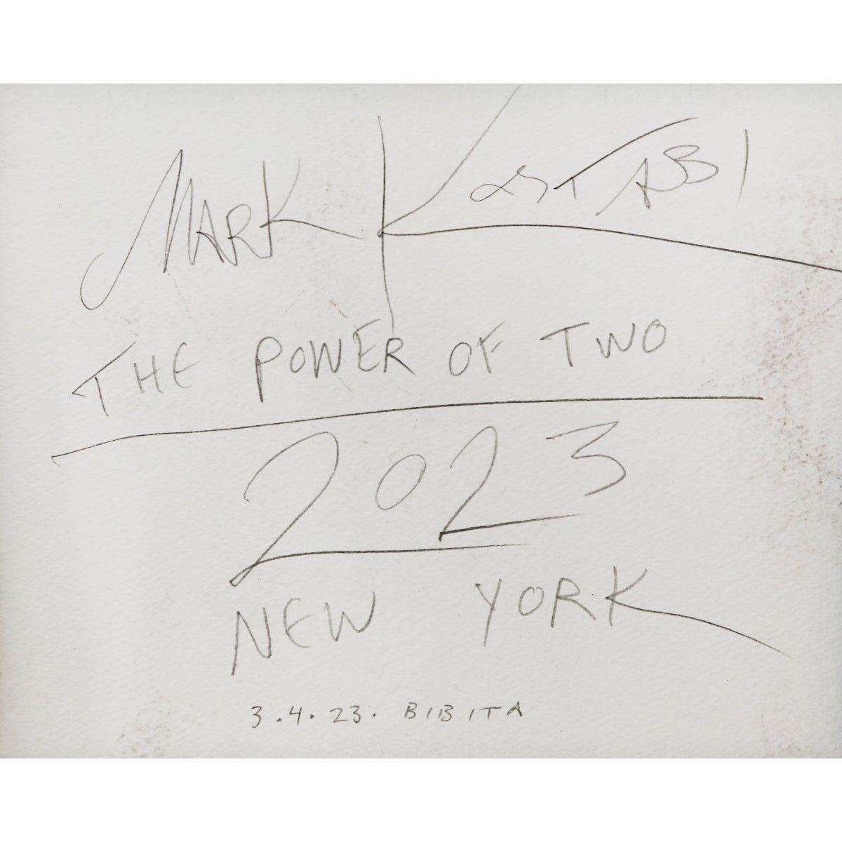 Mark Kostabi- Original Mixed Media on Paper "The Power Of Two"