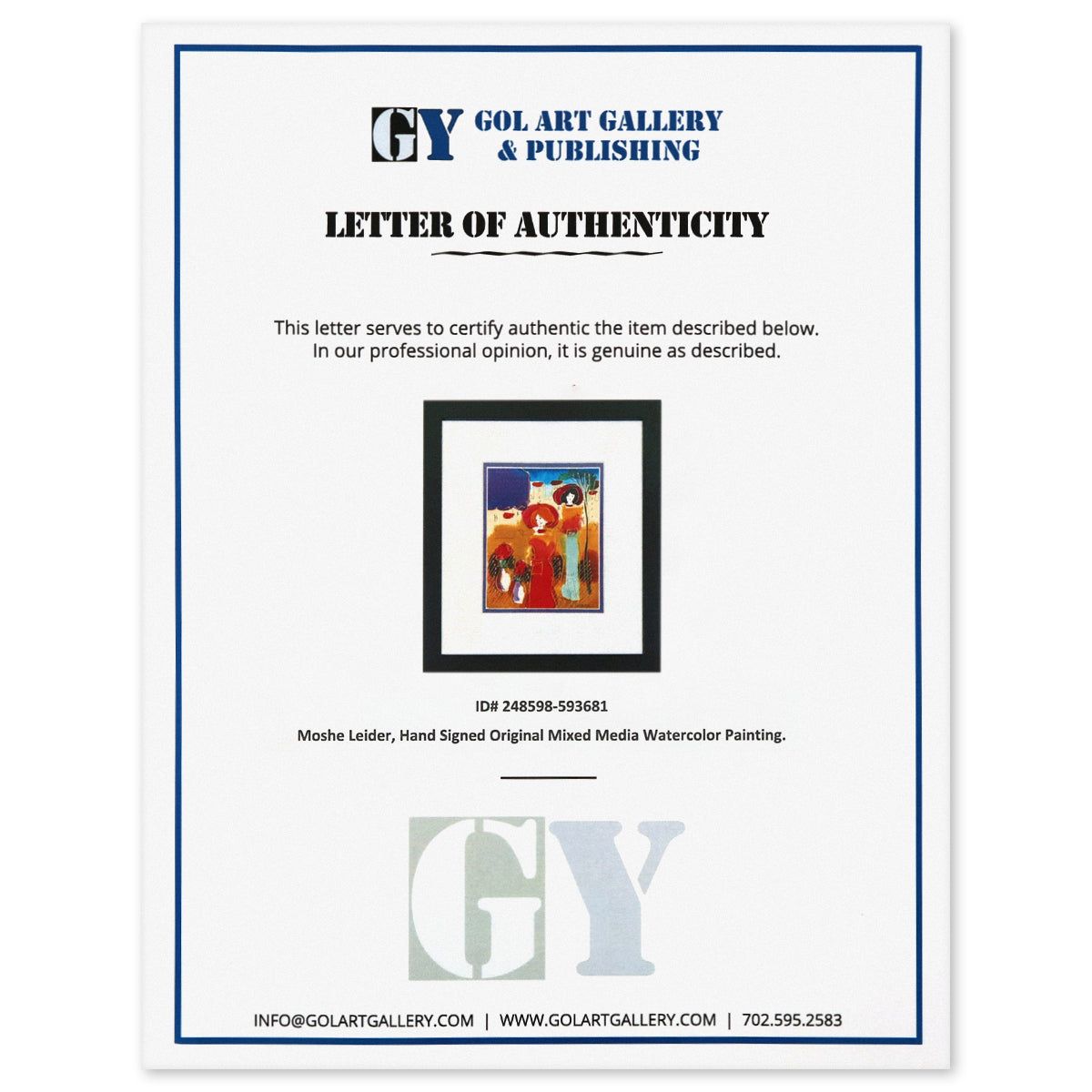 Moshe Leider- Original Mixed Media Watercolor Painting "Untitled"