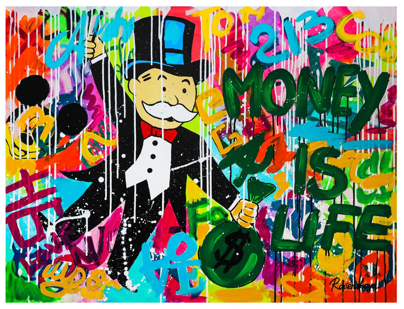 Nastya Rovenskaya- Mixed Media "Monopoly Money"