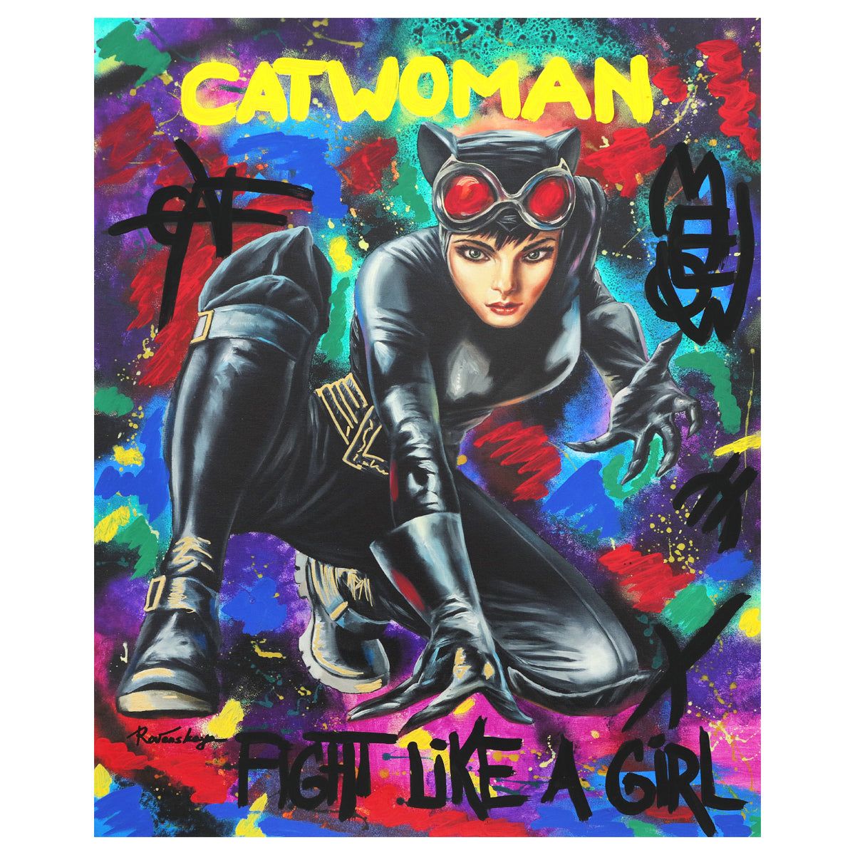 Nastya Rovenskaya- Mixed Media "Catwoman"