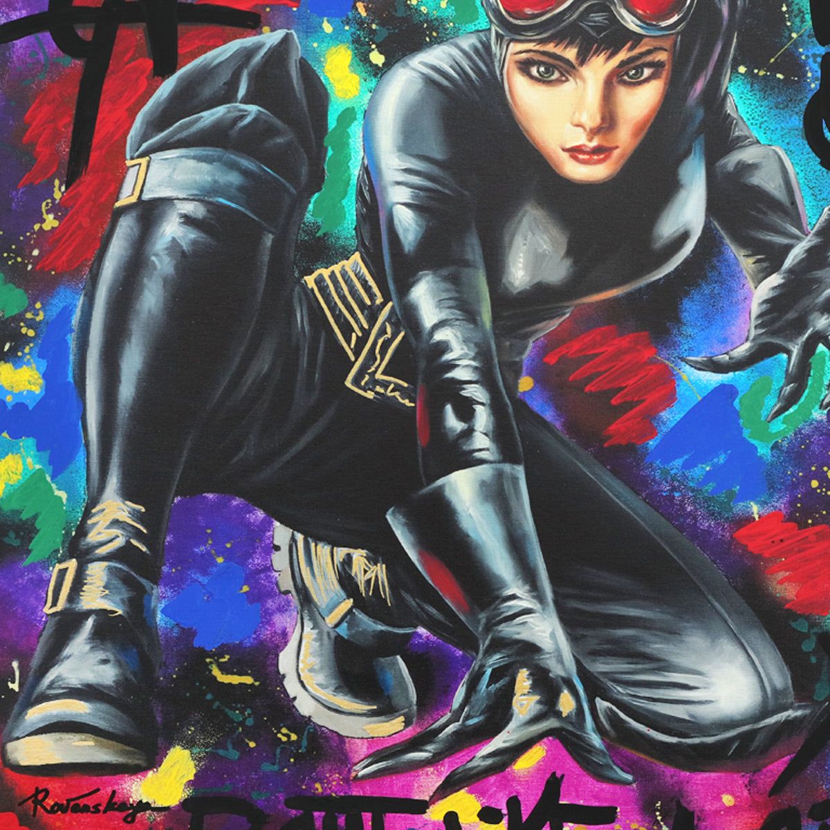 Nastya Rovenskaya- Mixed Media "Catwoman"