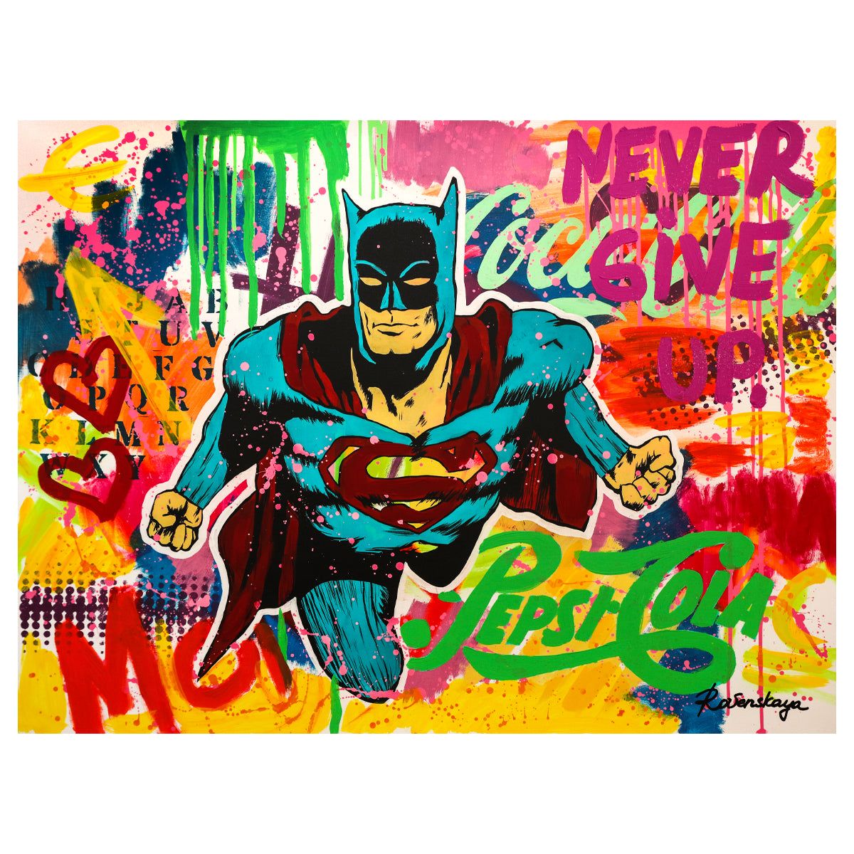 Nastya Rovenskaya- Mixed Media "Superhero"