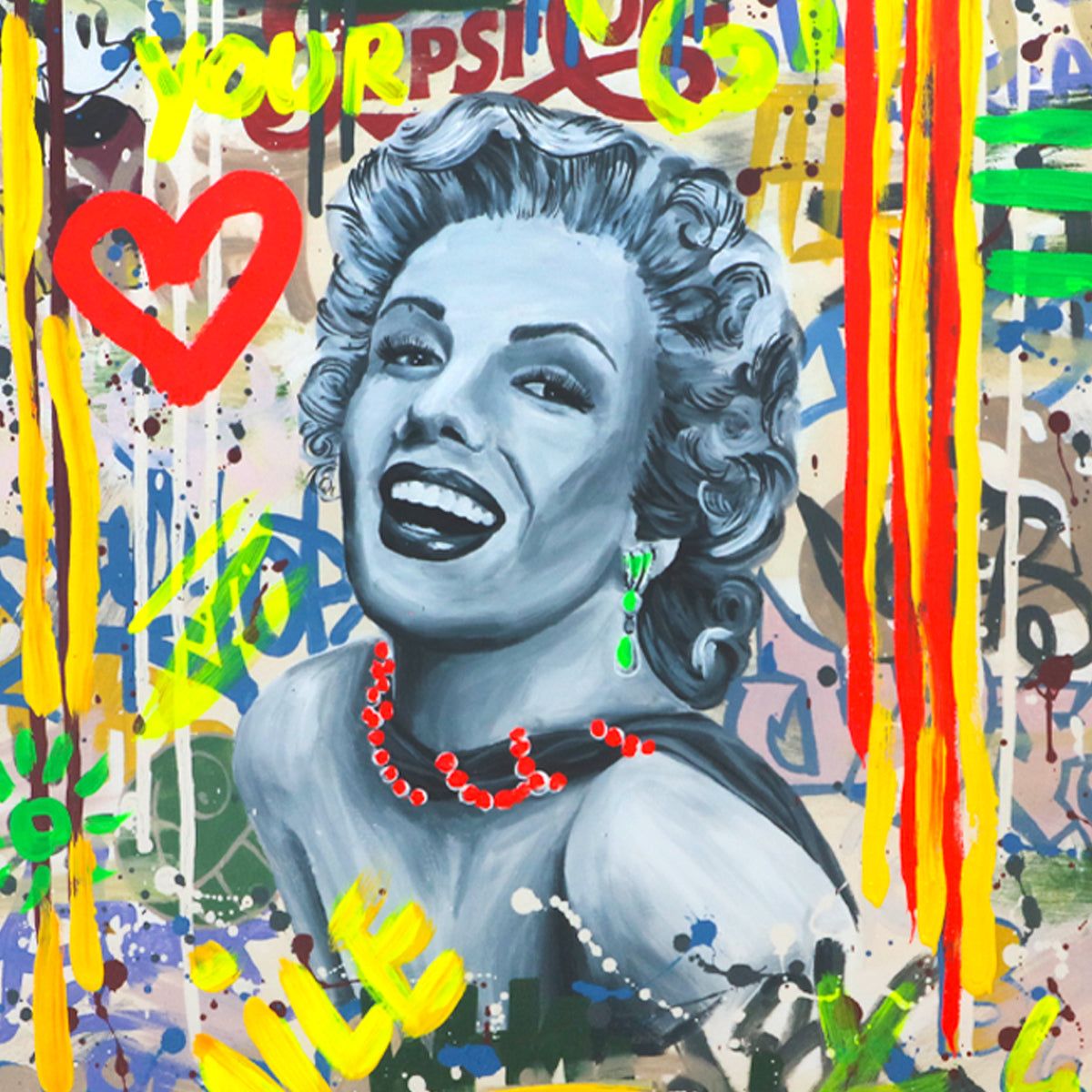 Nastya Rovenskaya- Original Mixed Media on Deckle Edge Paper "Smile"