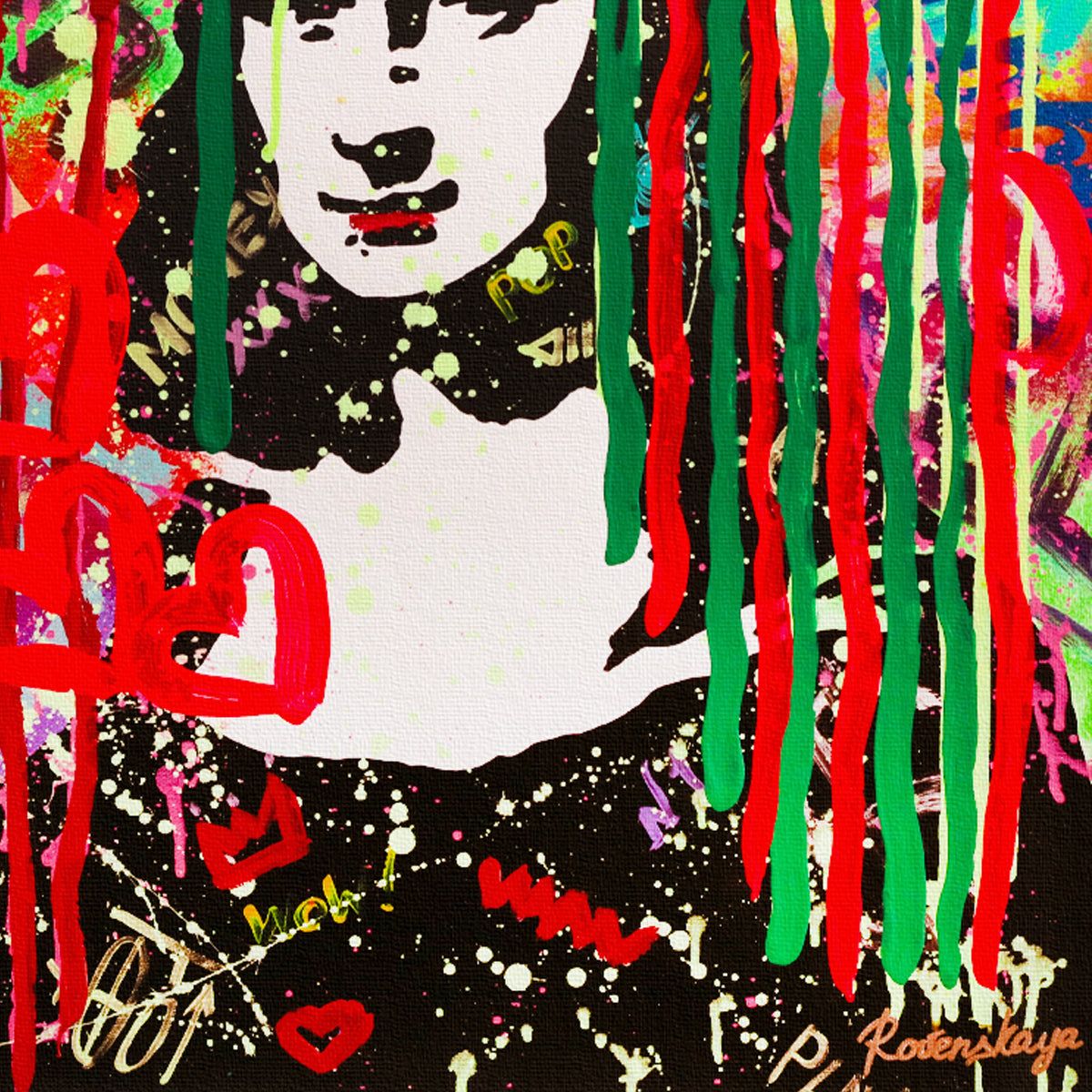 Nastya Rovenskaya- Original Mixed Media on Canvas "The Colours of Mona Lisa"