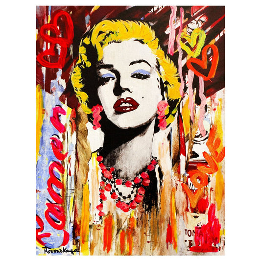 Nastya Rovenskaya- Original Mixed Media on Canvas "Marilyn Monroe II"