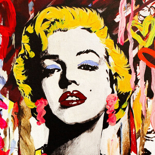 Nastya Rovenskaya- Original Mixed Media on Canvas "Marilyn Monroe II"