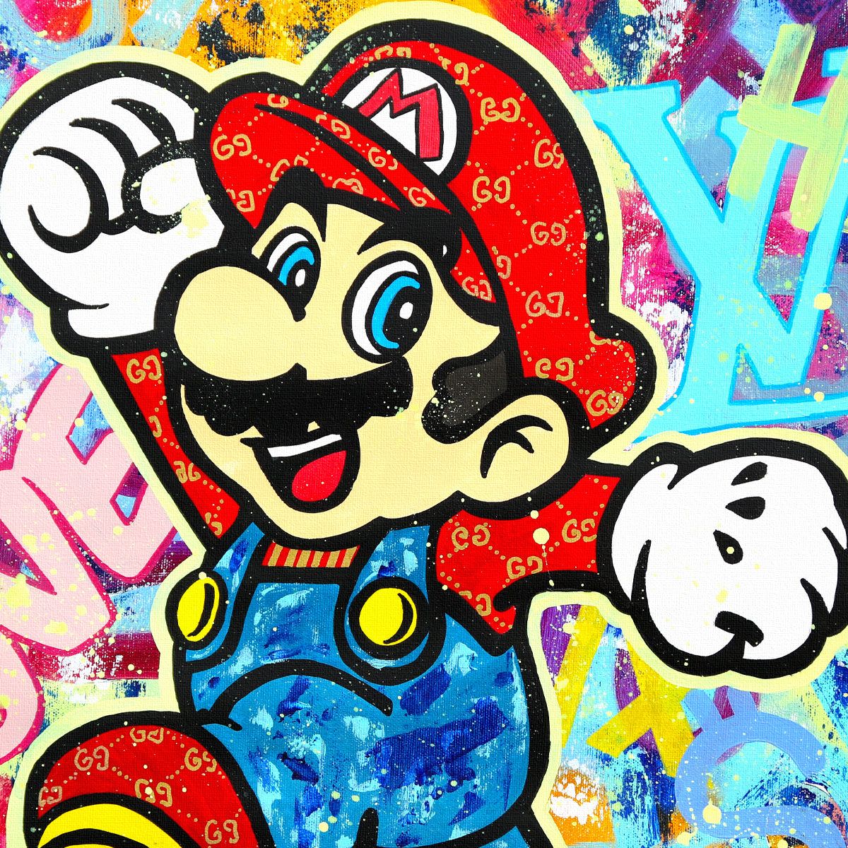 Nastya Rovenskaya- Original Oil on Canvas "Super Mario Drip"
