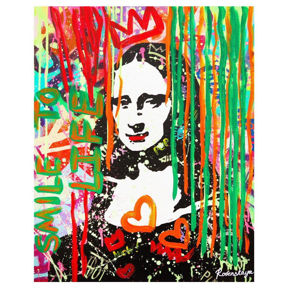 Nastya Rovenskaya- Original Mixed Media on Canvas "The Colours of Mona Lisa"