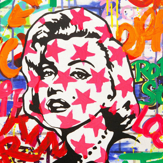 Nastya Rovenskaya- Original Mixed Media on Canvas "Starface"