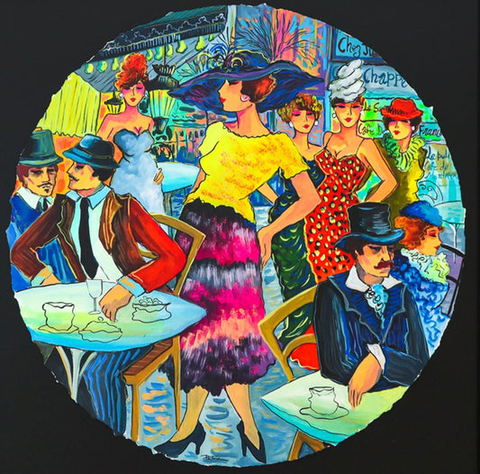 Patricia Govezensky- Original Watercolor "Cafe in Madrid"