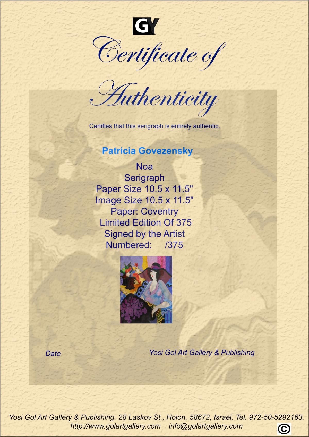 Patricia Govezensky- Original Serigraph on Paper "Noa"