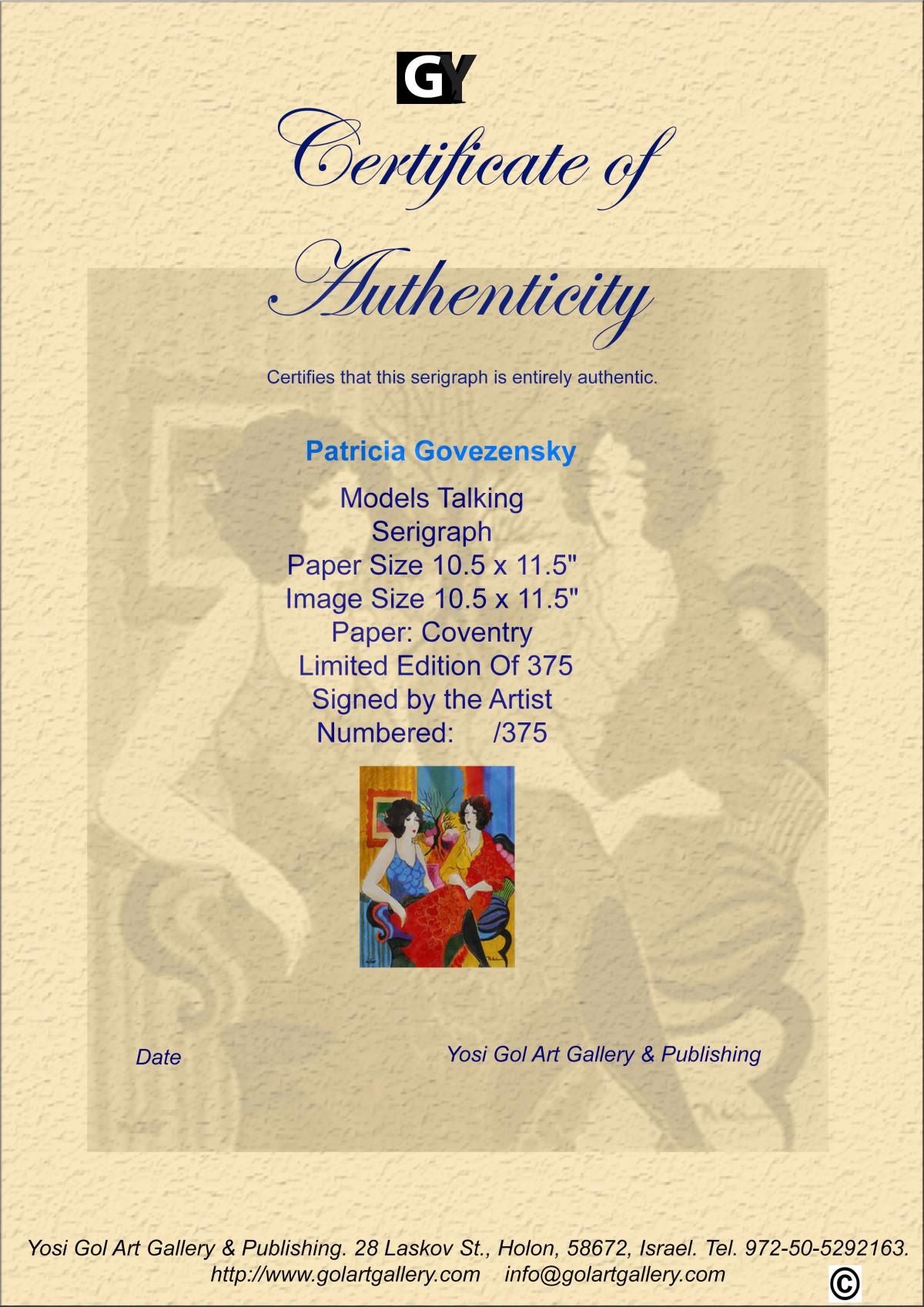 Patricia Govezensky- Original Serigraph on Paper "Models Talking"