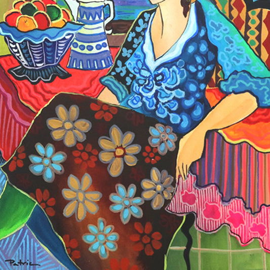 Patricia Govezensky- Original Watercolor "Afternoon Tea"