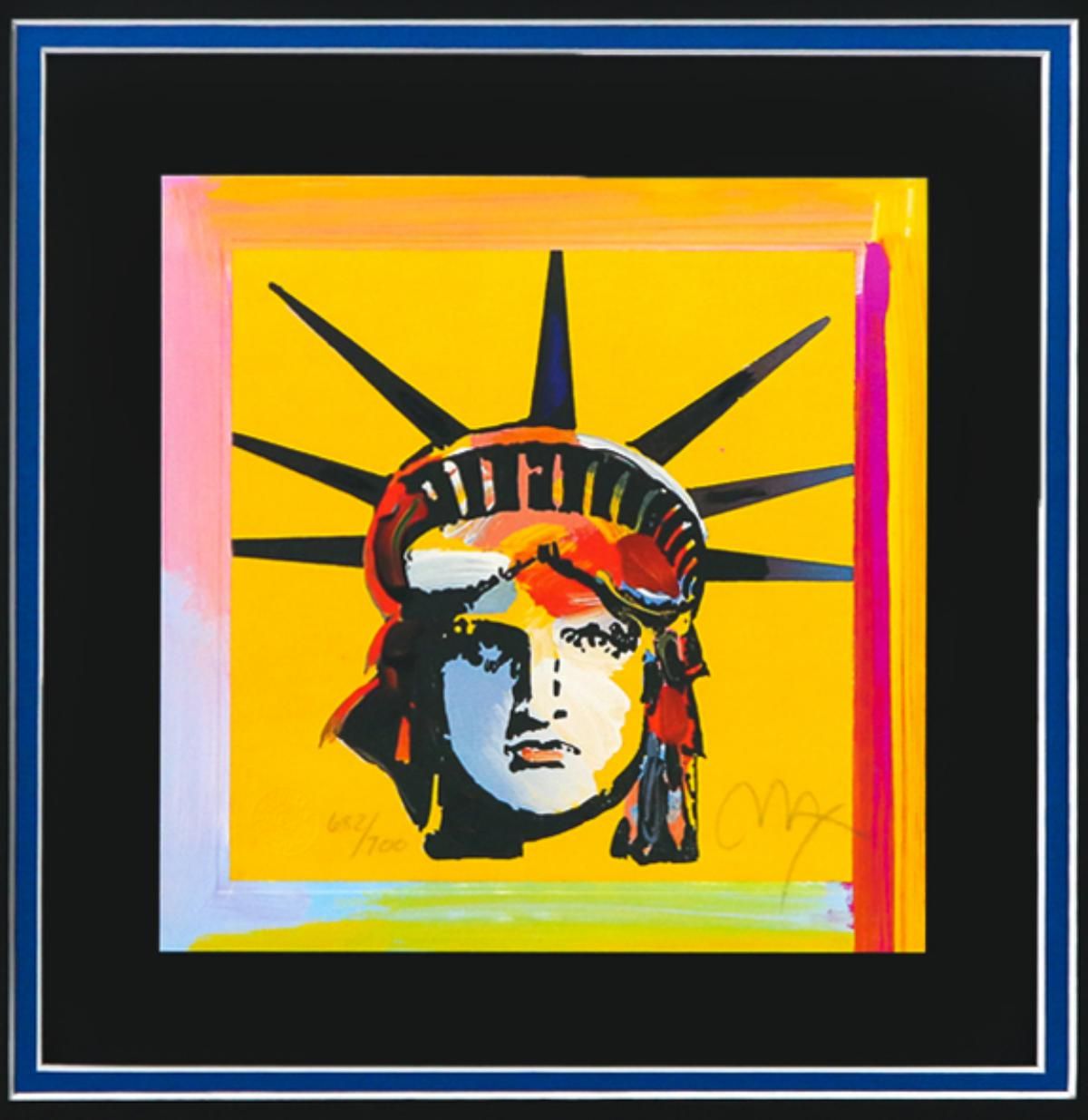 Peter Max- Original Lithograph "LIBERTY HEAD (Mini)"