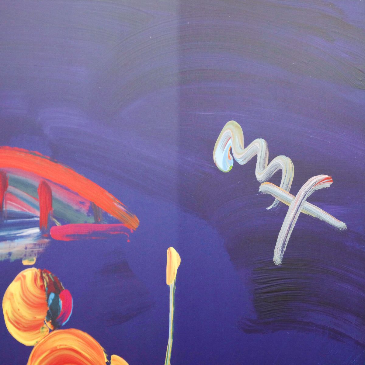 Peter Max- Original Mixed Media "Umbrella Man with Cane"