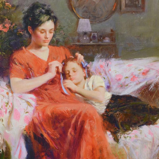 Pino (1939-2010)- Hand Embellished Giclee on Canvas "Sweet Love"