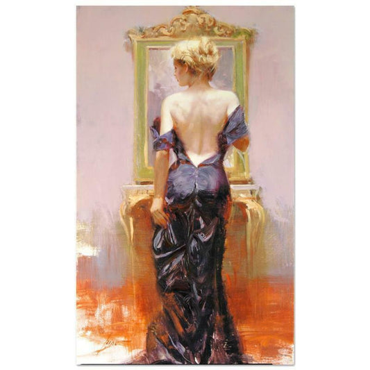 Pino (1939-2010), "Evening Elegance" Hand Embellished Limited Edition on Canvas (24" x 40"), Numbered and Hand Signed with Certificate of Authenticity.