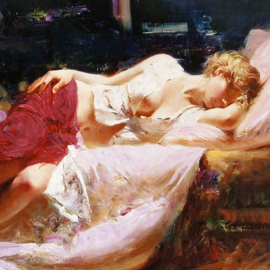 Pino (1939-2010), "Dreaming in Color" Hand Embellished Limited Edition on Canvas (38" x 28"), Numbered and Hand Signed with Certificate of Authenticity.