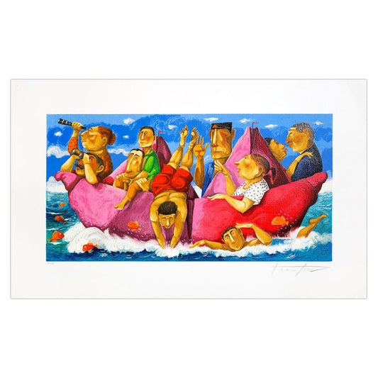 Pino Porcopio- SIlkscreen on Paper "Caraibi"